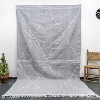 Light Grey Moroccan Kilim Rug