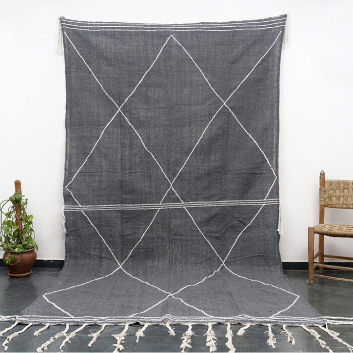 Dark Gray Cotton Zanafi Rug