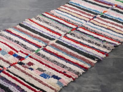 3x8 Moroccan Handmade Multicolor Stripes Cotton Runner - Image 4