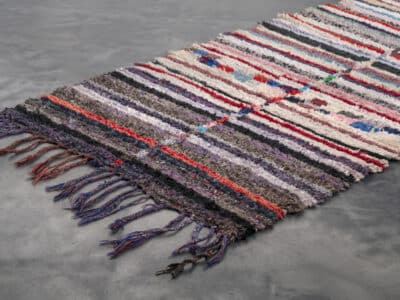 3x8 Moroccan Handmade Multicolor Stripes Cotton Runner - Image 5