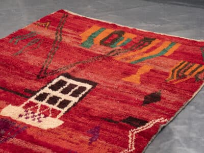 5x8 Red Large Moroccan Boujaad Rug - Image 4