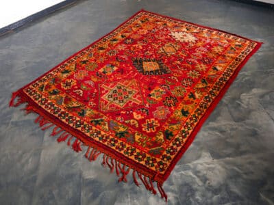 5X8 Orange Vintage Boujaad Rug - Image 2