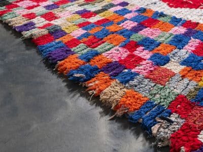 3×7 Handmade Boucherouite Vintage Multicolor Moroccan Rug - Image 6