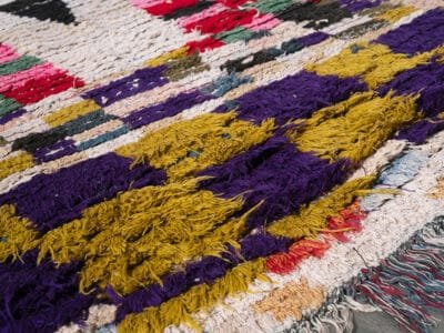 3×7 Handmade Boucherouite Vintage Multicolor Moroccan Rug - Image 7