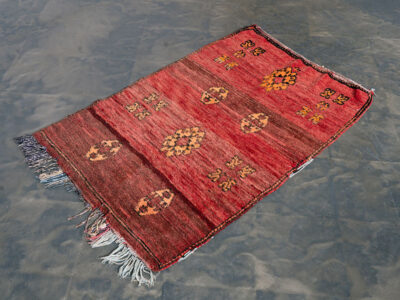 3x5 Small Berber Red Rug - Image 3