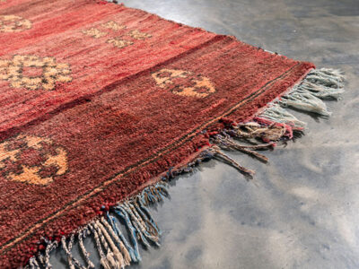 3x5 Small Berber Red Rug - Image 4