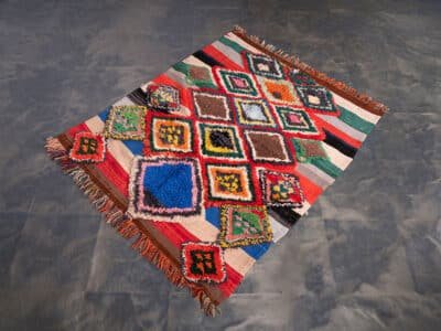 3x4 Small Vintage Moroccan Multicolor Rug - Image 2