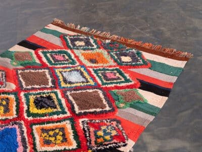 3x4 Small Vintage Moroccan Multicolor Rug - Image 3