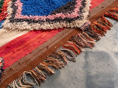 3x4 Small Vintage Moroccan Multicolor Rug - Image 7