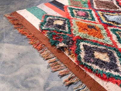 3x4 Small Vintage Moroccan Multicolor Rug - Image 9