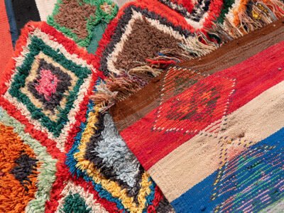3x4 Small Vintage Moroccan Multicolor Rug - Image 10