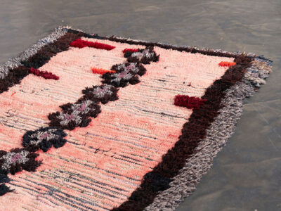 3x5 Small Vintage Moroccan Pink Rug - Image 3