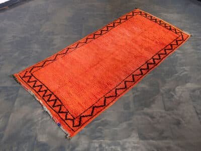 3x7 Medium Vintage Moroccan Orange Rug - Image 2