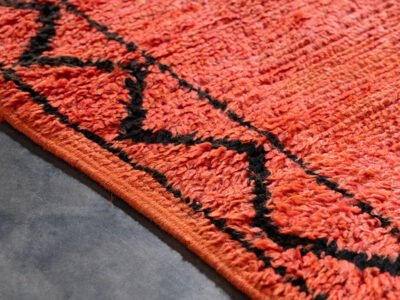 3x7 Medium Vintage Moroccan Orange Rug - Image 7