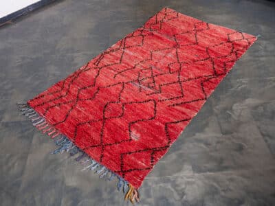 4x7 Vintage Moroccan Red Carpet - Image 2