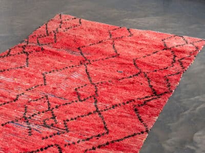 4x7 Vintage Moroccan Red Carpet - Image 4