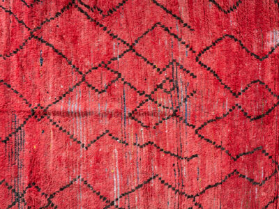 4x7 Vintage Moroccan Red Carpet - Image 6