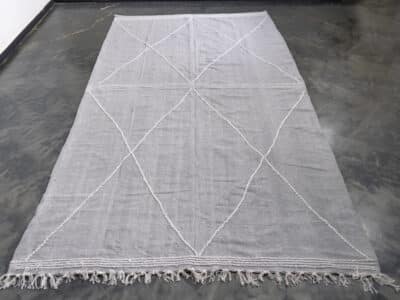 7x10 Light Grey Moroccan Kilim Rug - Image 6