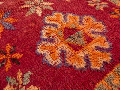 3x5 Red Small Vintage Rug - Image 7