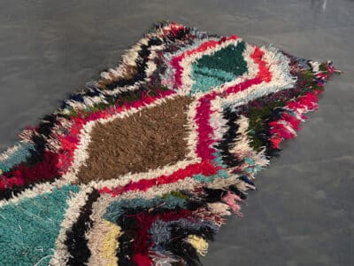 3×6 Moroccan Boucherouite Carpet Multicolor - Image 4