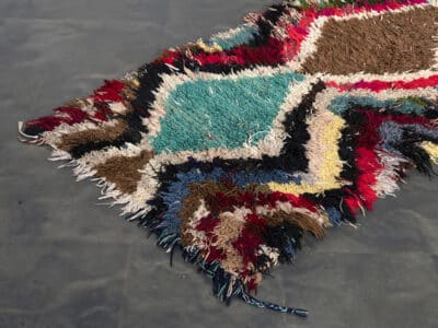 3×6 Moroccan Boucherouite Carpet Multicolor - Image 5