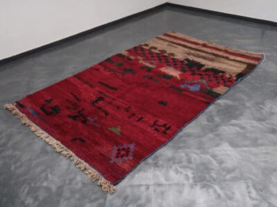 5×8 ft Moroccan Large Boujaad Red Rug - Image 3