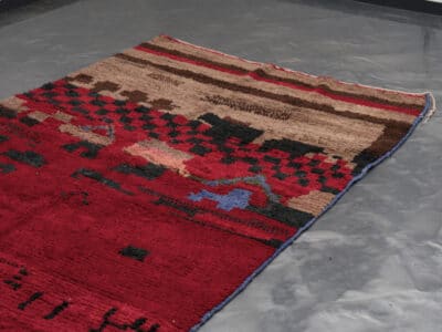 5×8 ft Moroccan Large Boujaad Red Rug - Image 4