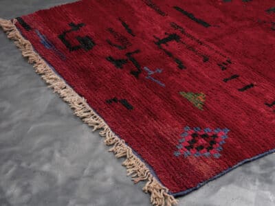 5×8 ft Moroccan Large Boujaad Red Rug - Image 6