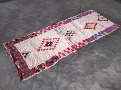 3x8 Moroccan Handmade White Vintage Runner - Image 2