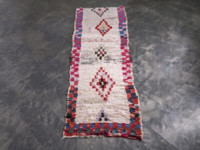 3x8 Moroccan Handmade White Vintage Runner - Image 3