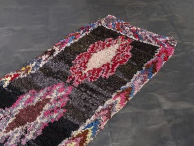 2x5 Moroccan Black Runner Handmade Cotton Rag rug Runner - Image 3