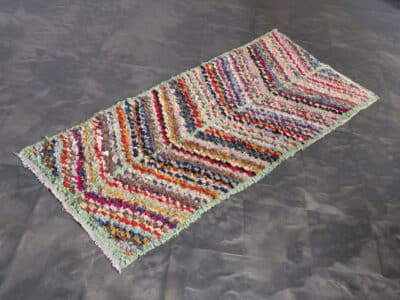 3x7 Moroccan Handmade Multicolor Recycled Cotton Runner - Image 2