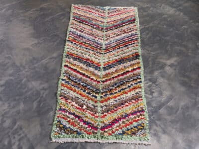 3x7 Moroccan Handmade Multicolor Recycled Cotton Runner - Image 5