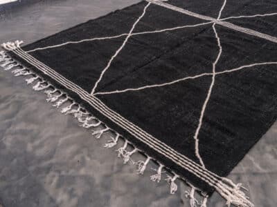 7x10 Black Large Kilim Rug - Image 5