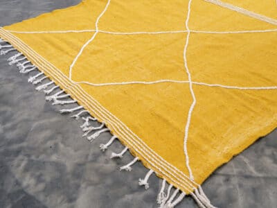 7x10 Yellow Moroccan Kilim Zanafi Rug - Image 5