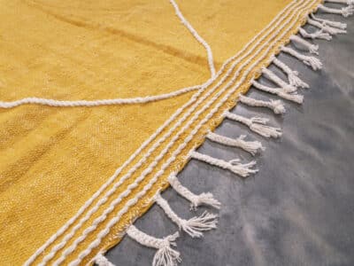 7x10 Yellow Moroccan Kilim Zanafi Rug - Image 6