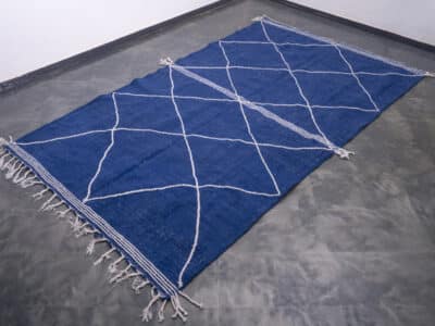 7x10 Blue Large Kilim Handmade Rug - Image 2