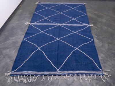 7x10 Blue Large Kilim Handmade Rug - Image 6