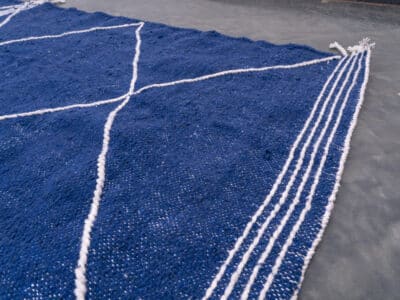 7x10 Blue Large Kilim Handmade Rug - Image 10