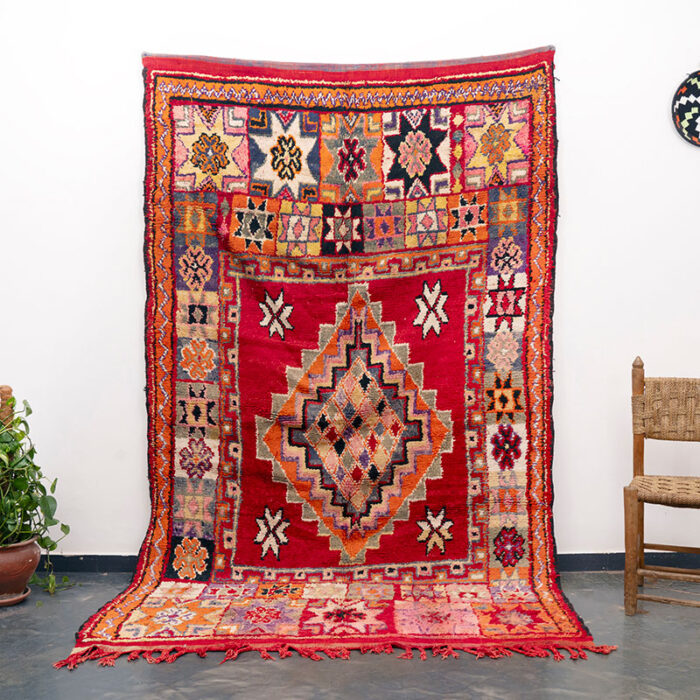 Large Vintage Boujad Carpet Red