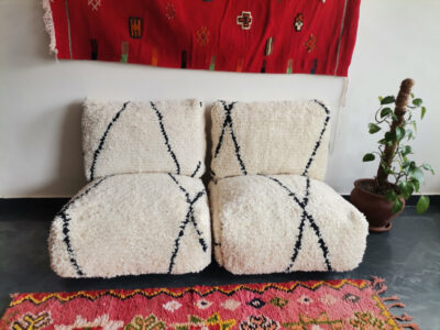 Beni ourain White Floor Cushion