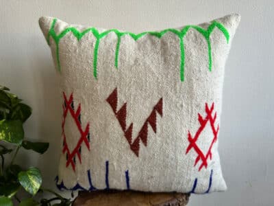 16x16 Handmade Moroccan White Pillow - Image 5