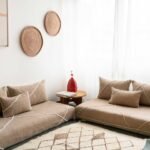 Customized Handmade Beige Floor couch