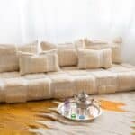 White Beni Moroccan Handmade Sofa Cushion