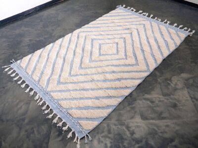 5x7 Light Blue Moroccan Beni Ourain Rug - Image 2