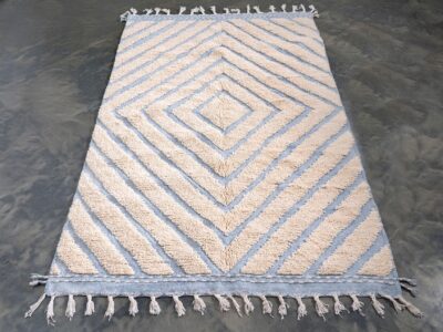 5x7 Light Blue Moroccan Beni Ourain Rug - Image 6