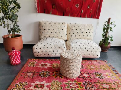 Dots White Floor Cushion