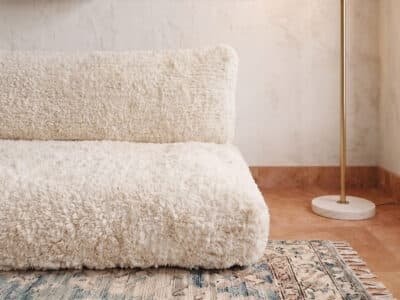White Beni Ourain Moroccan Handmade Couch - Image 6