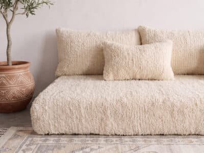 Handmade Moroccan Sofa Set - White - Image 4