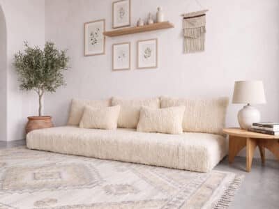 Handmade Moroccan Sofa Set - White - Image 3